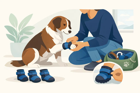 Comment enfiler des bottes reliées pour chien
