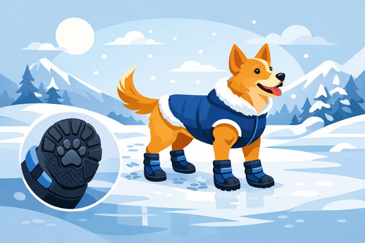 Chaussures antidérapantes pour chien hiver
